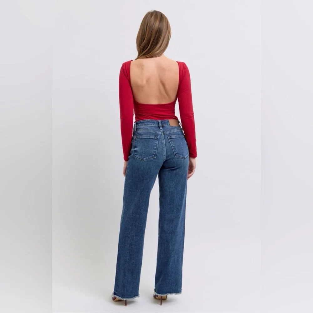 NEW 🎉 Judy Blue Full Size Raw Hem Mid Rise Jeans - Picture 6 of 10